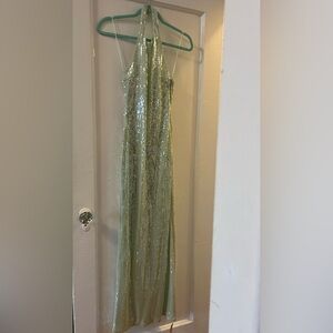 Reformation Elowyn Sequins Dress in Seafoam
